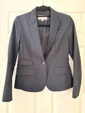 Banana Republic Black Tailored Single-Button Blazer